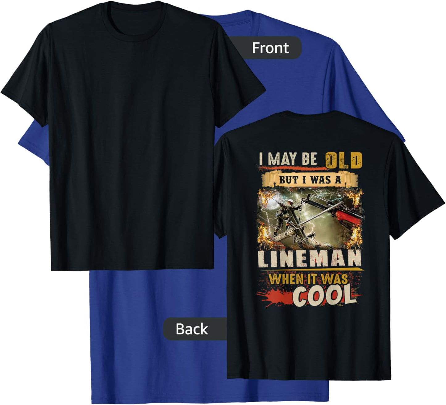 Retired Lineman Lineworker Power Lineman Retirement T-Shirt - T-Shirt | Royal