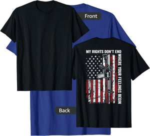 My Rights Don't End Where Your Feelings Begin Gun (ON BACK) T-Shirt - T-Shirt | Royal