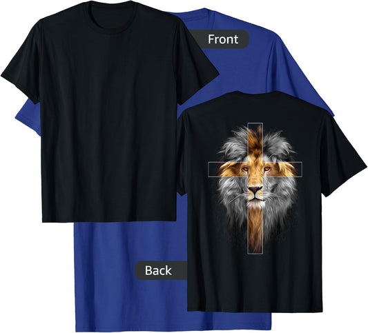 Jesus Lion of Judah Back Side T-Shirt - T-Shirt | Royal