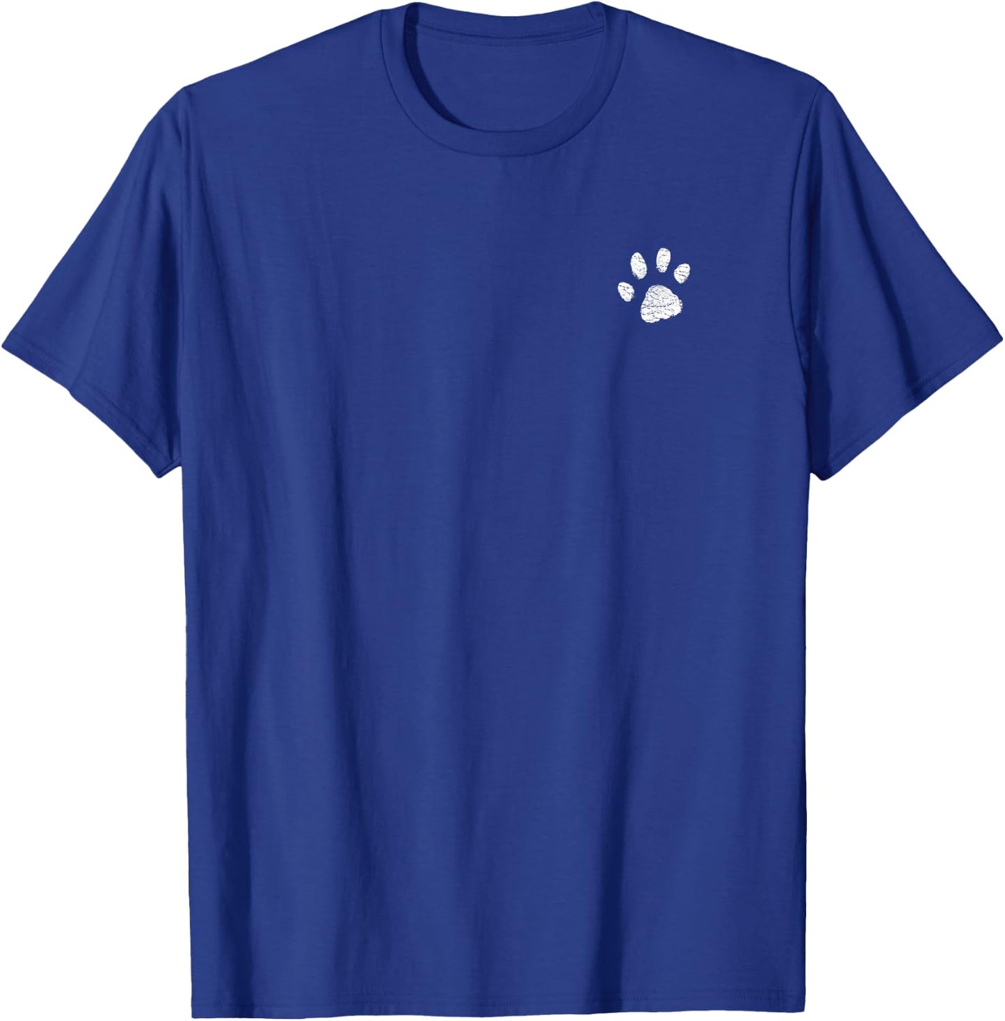 Dog Mom T Shirt | Left Chest Paw Print Women Men Dog Lover T-Shirt - T-Shirt | Royal
