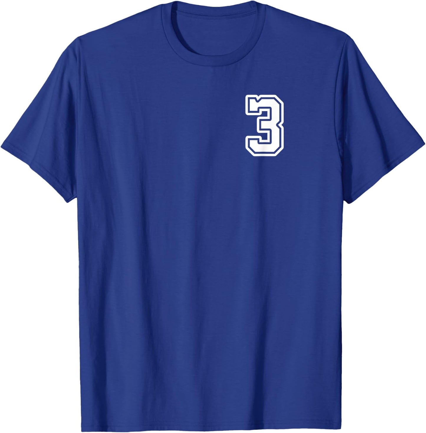 Number 3 Shirt #3 Player Sports Team Men Women Kids T-Shirt - T-Shirt | Royal