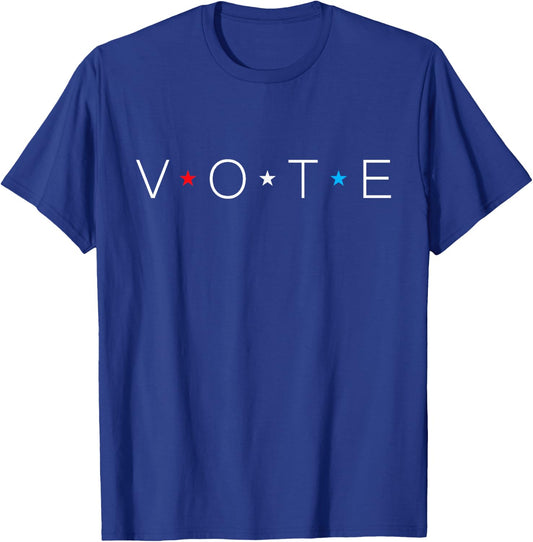 Vote Red White Blue Stars Cool 2024 Election T-Shirt - T-Shirt | Royal