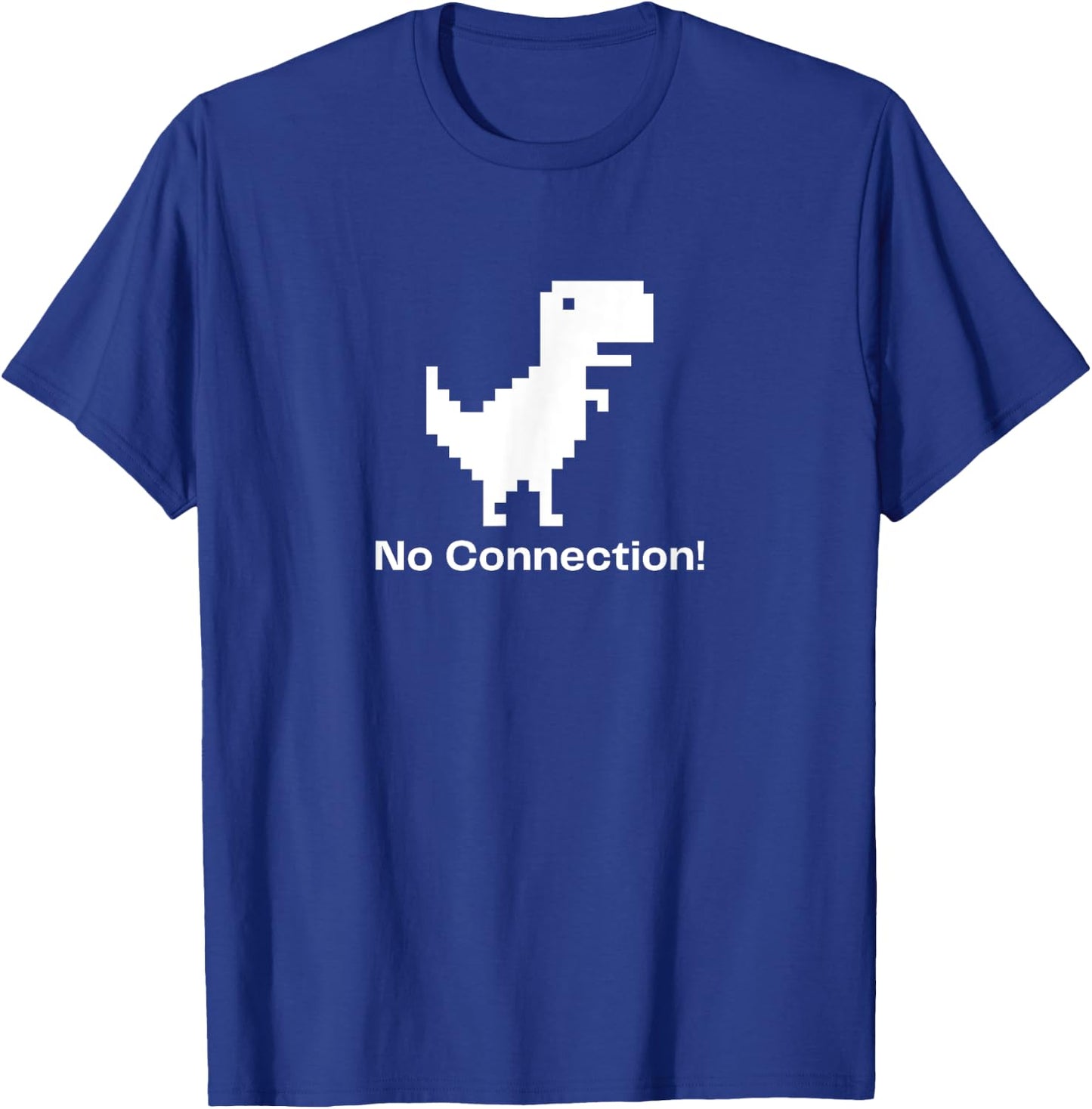 8-bit No Connection Dinosaur No Internet Connection T-Shirt - T-Shirt | Royal