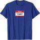 Hello My Name Is Tommy Name Tag Sticker Label T-Shirt - T-Shirt | Royal