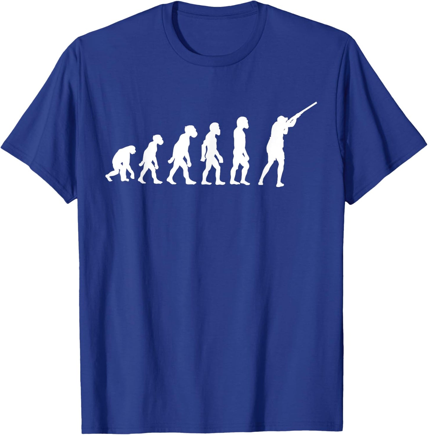 Funny Human Skeet Shooting Player Evolution Clay Shooter T-Shirt - T-Shirt | Royal