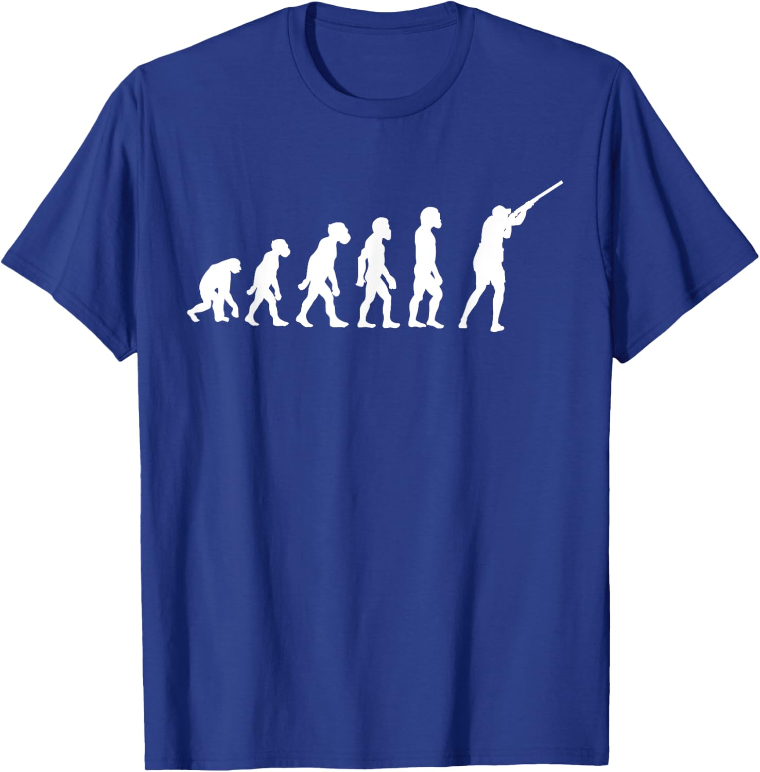 Funny Human Skeet Shooting Player Evolution Clay Shooter T-Shirt - T-Shirt | Royal