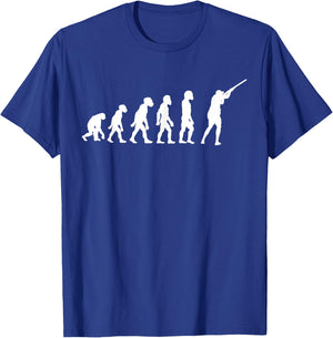 Funny Human Skeet Shooting Player Evolution Clay Shooter T-Shirt - T-Shirt | Royal