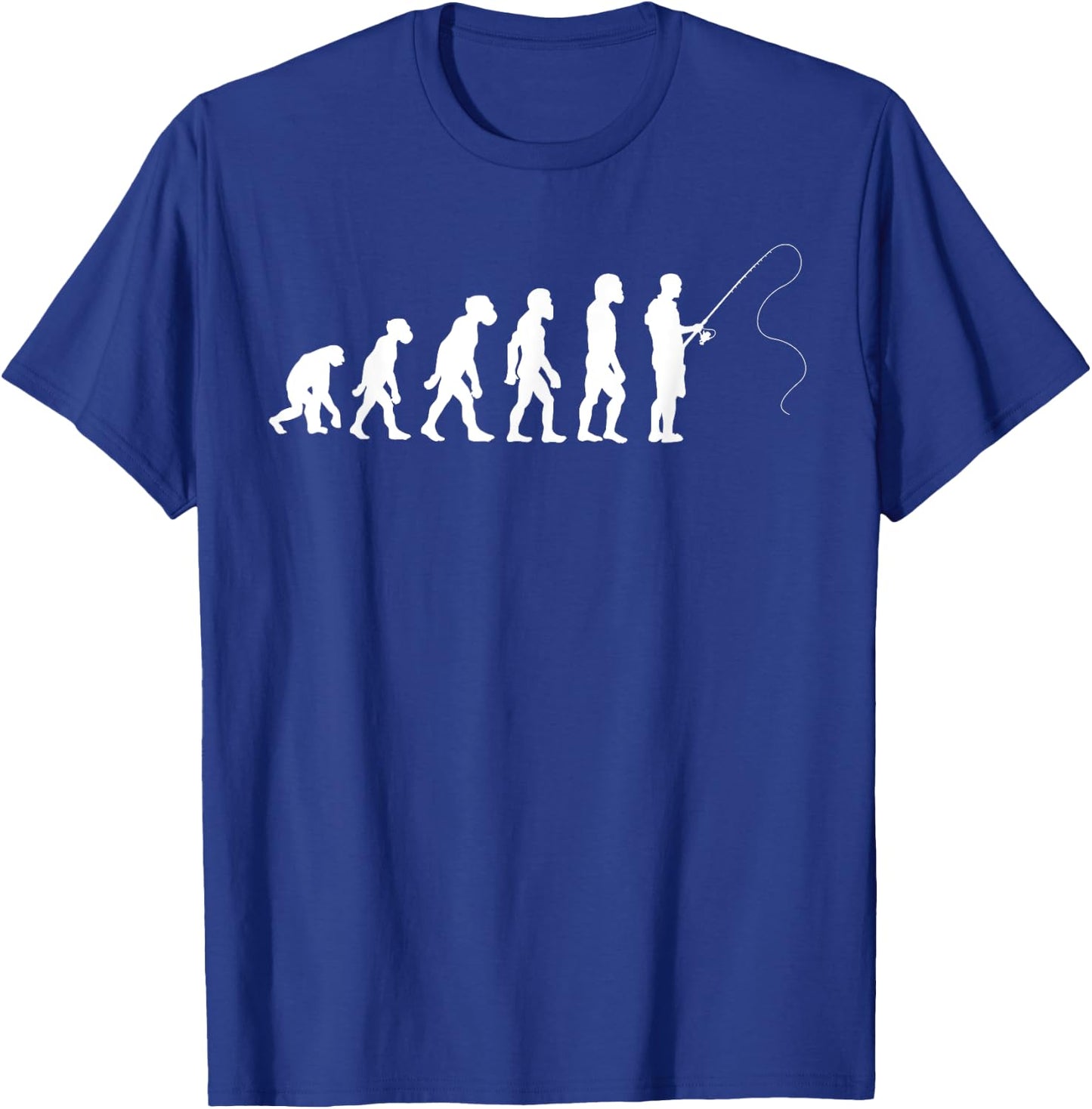 Funny Human Fishing Evolution Bass Fly Fish Catch T-Shirt - T-Shirt | Royal