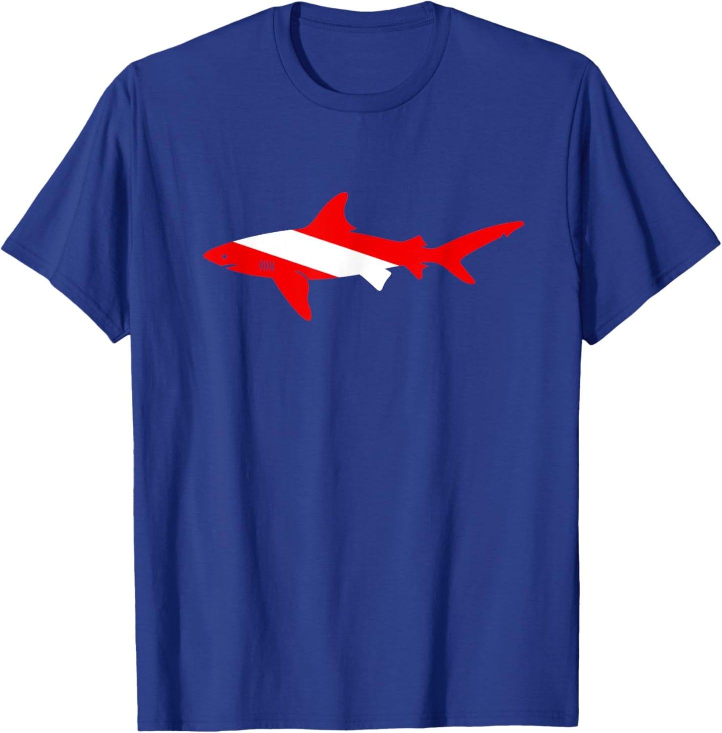 Dive Shark Diver Shirts Men Flag Scuba Diving Graphic T-Shirt - T-Shirt | Royal