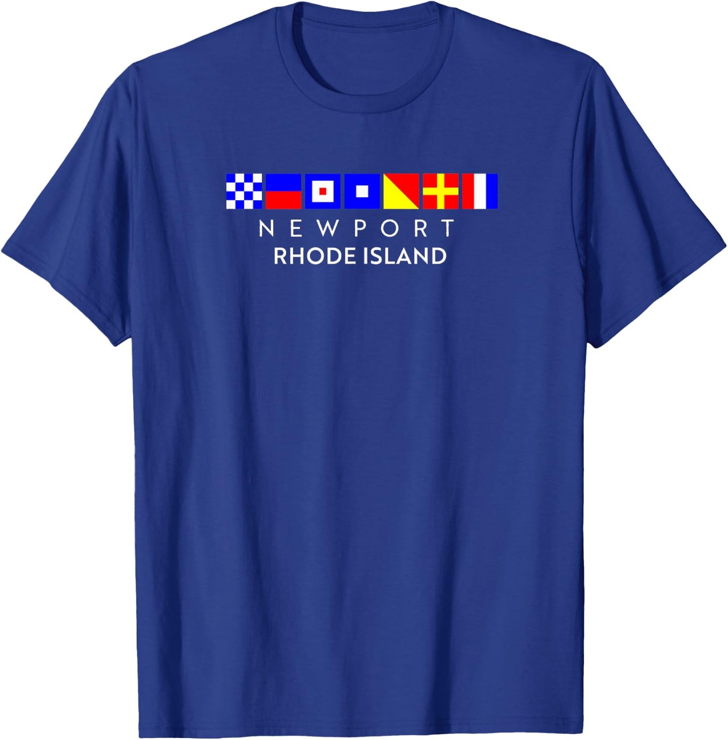 Nautical Flag Alphabet Gift - Newport Rhode Island T-Shirt - T-Shirt | Royal