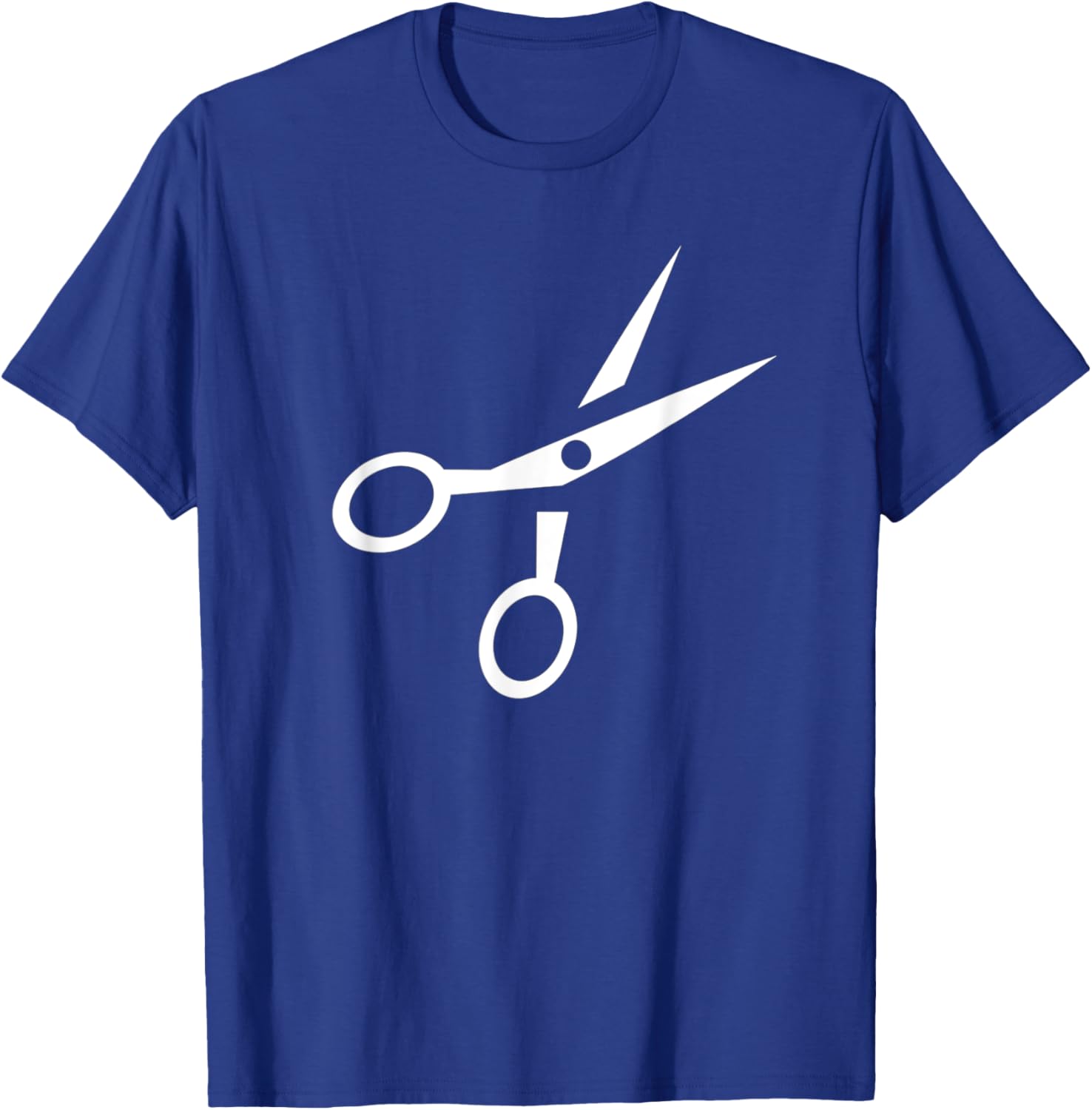 Barber Scissors Silhouette Logo T-Shirt - T-Shirt | Royal