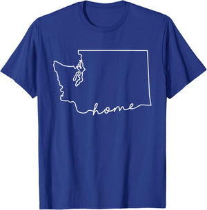 Funny Home Washington State T-Shirt - T-Shirt | Royal
