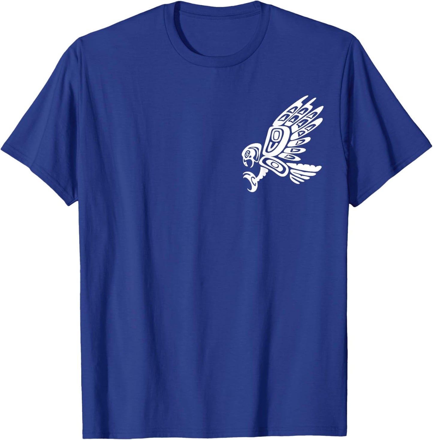 Falcon Abstract Haida Art Pacific Northwest Coast Bird T-Shirt - T-Shirt | Royal