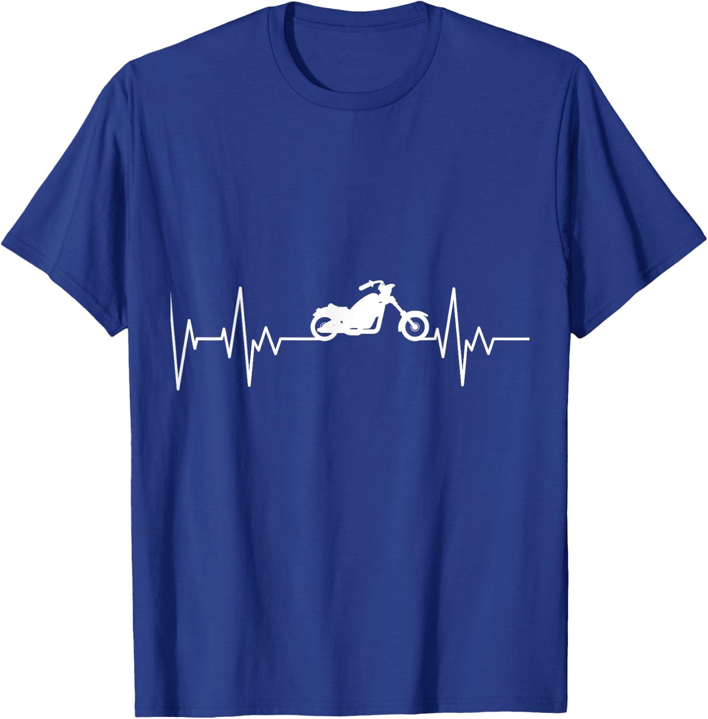 Chopper Motorcycle Biker Heartbeat Motorcyclist Biker T-Shirt - T-Shirt | Royal