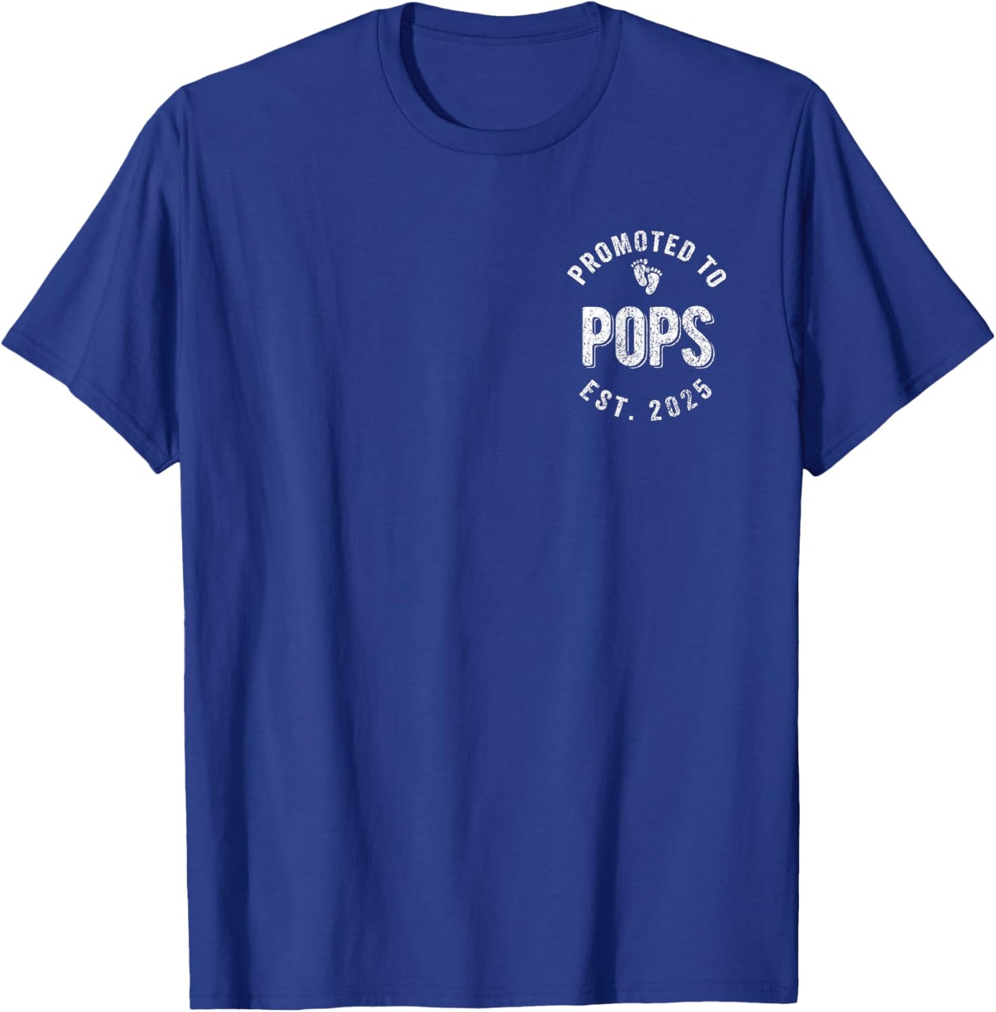 Promoted To Pops Est. 2025 First Time Grandpa T-Shirt - T-Shirt | Royal