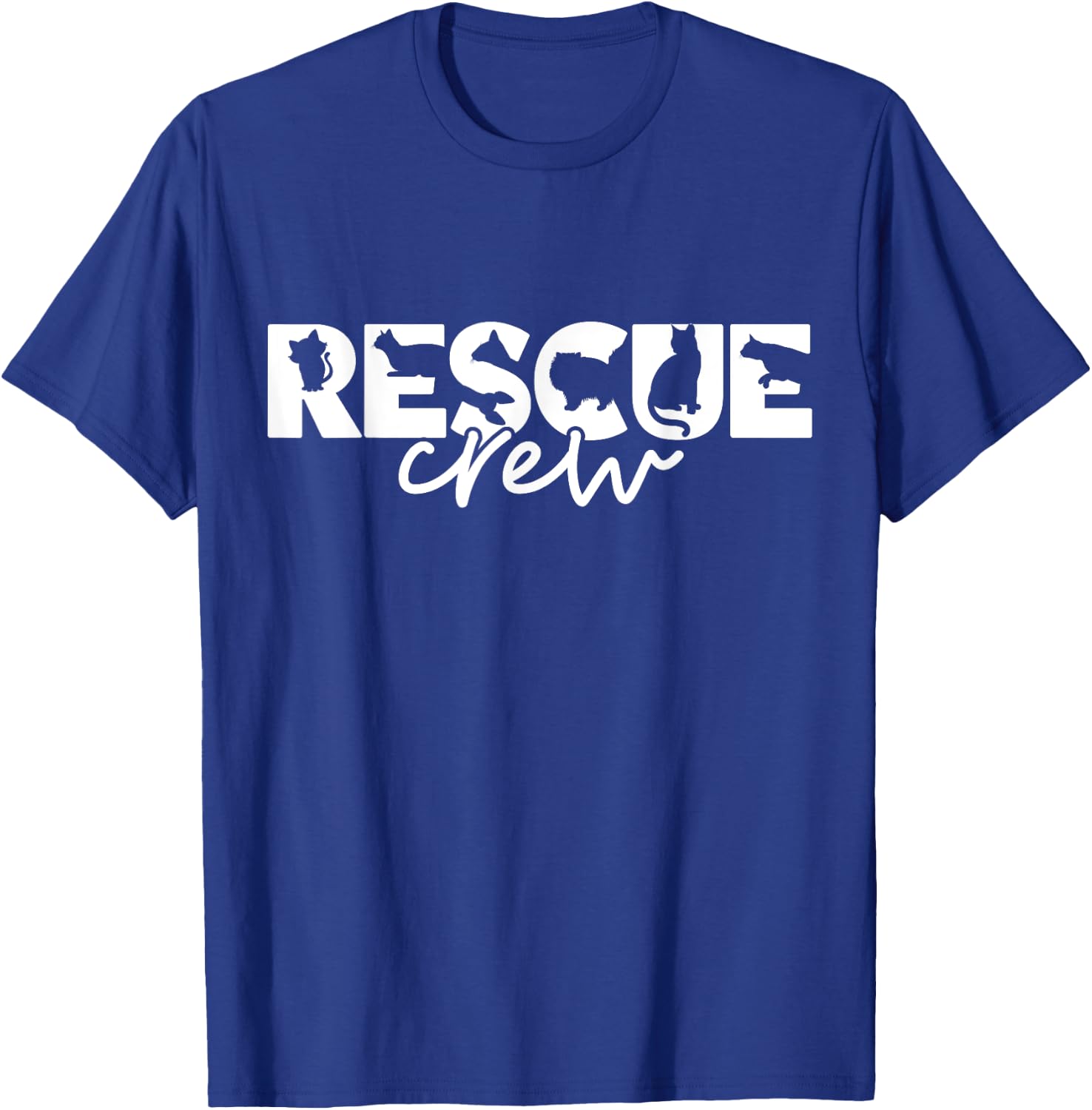 Cat Rescue Crew Shirt Kitten Lovers Adoption Foster Pet Team Men Women Girls Kids T-Shirt - T-Shirt | Royal