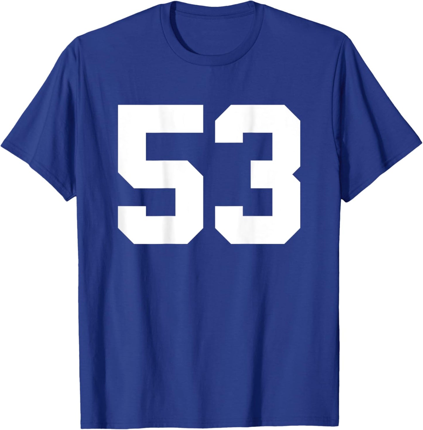 Number 53 (on Back) Sports Team Jersey Number T-Shirt - T-Shirt | Royal
