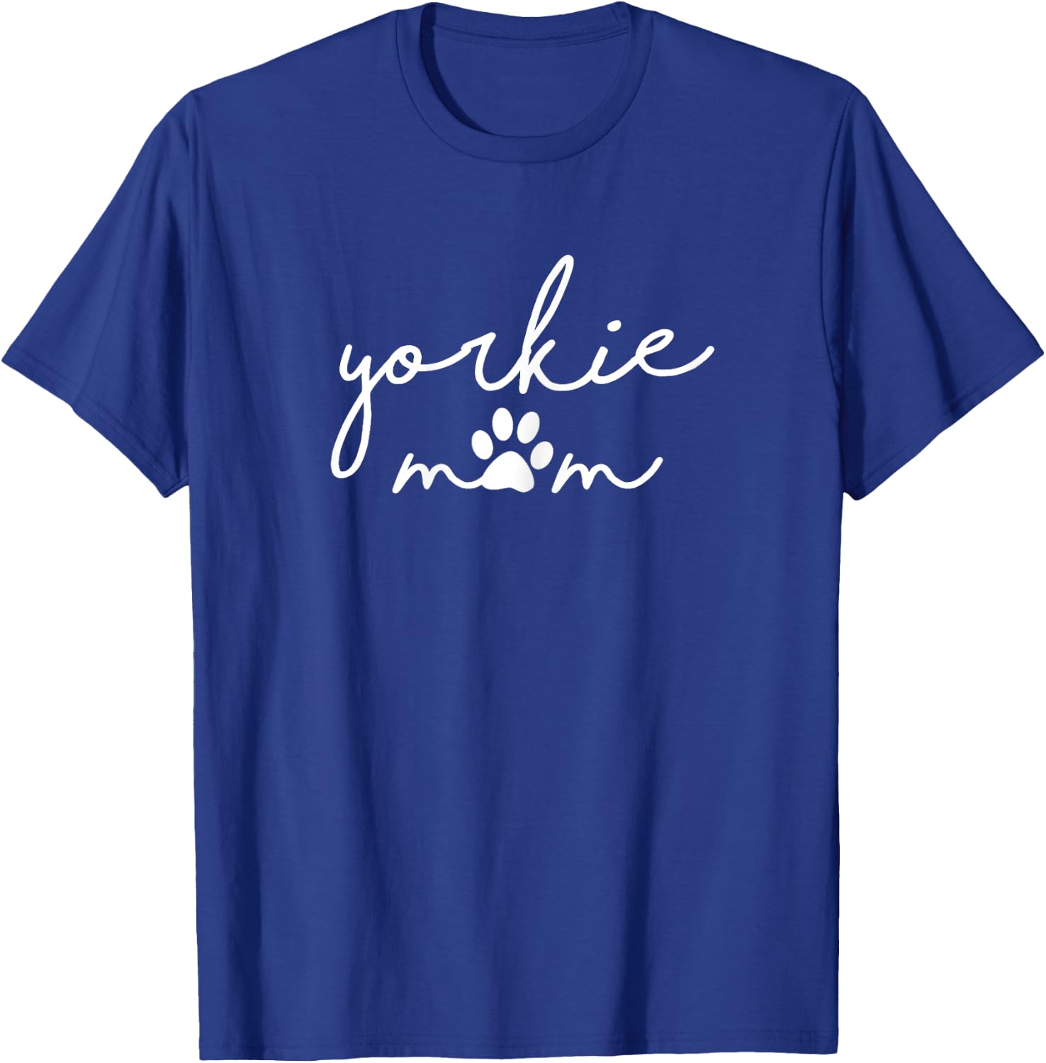 Yorkshire Terrier Dog Mama Yorkie Mom with Pawprint Simple T-Shirt - T-Shirt | Royal