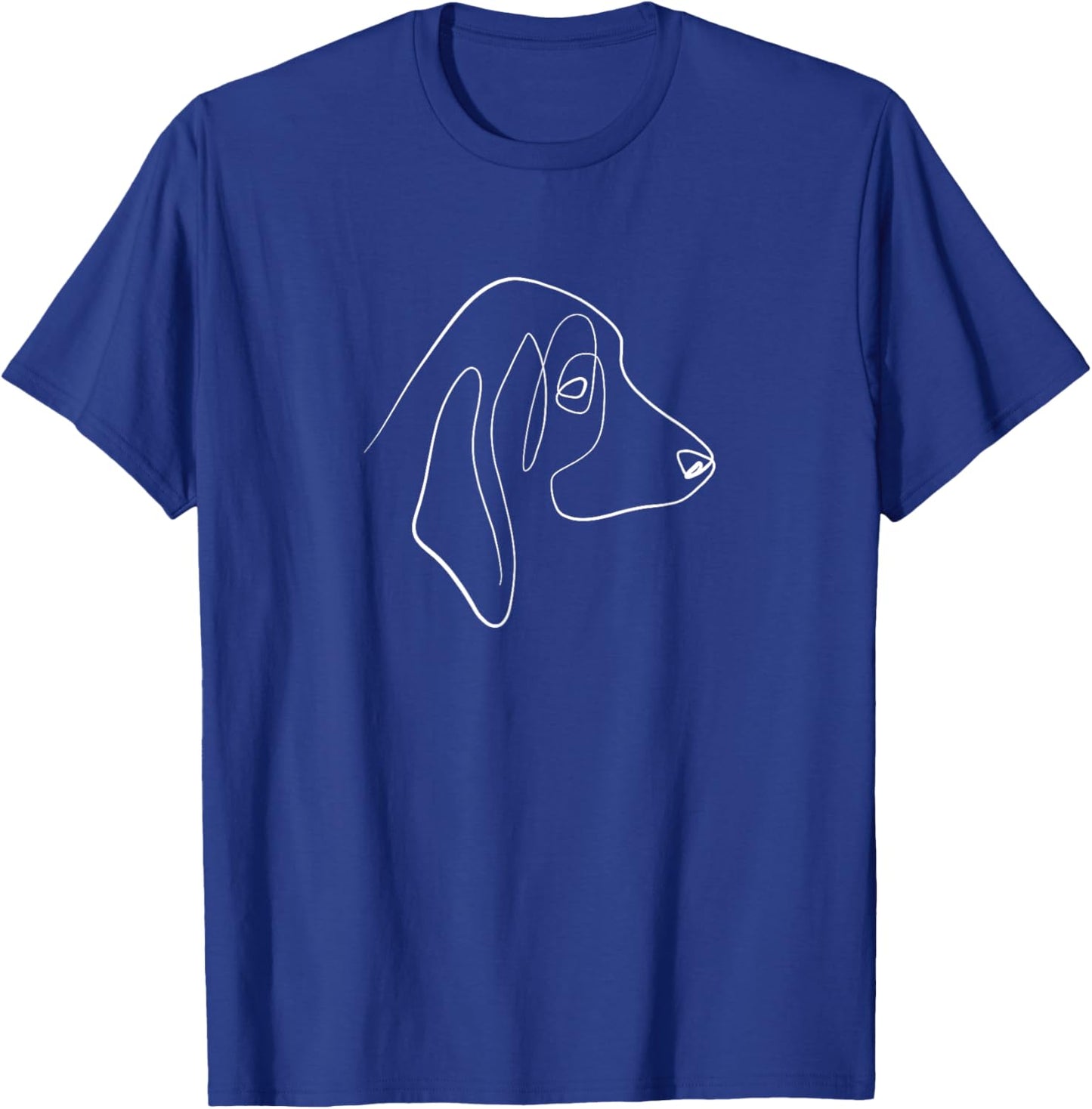 Dog Line Art Aesthetic Oneline One-Line Basset Hound T-Shirt - T-Shirt | Royal