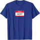 Hello My Name Is Geoff Name Tag Sticker Label T-Shirt - T-Shirt | Royal