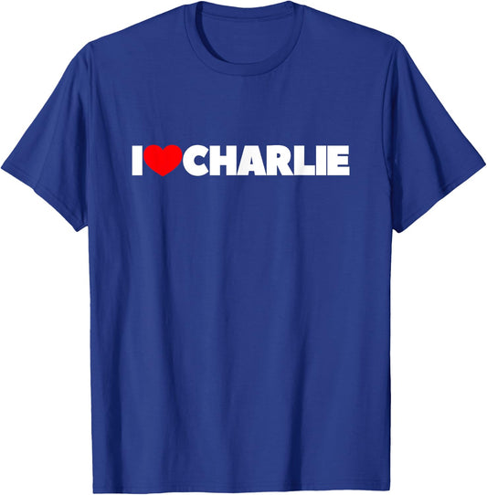 I Love (Heart) Charlie T-Shirt - T-Shirt | Royal
