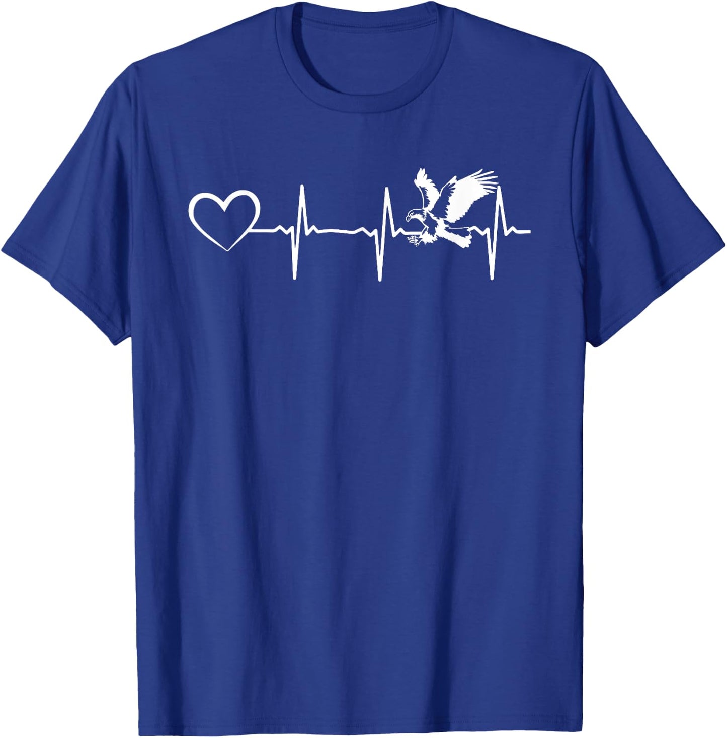 Eagle Heartline Heart Eagle Bird - Bald Eagle Heartbeat T-Shirt - T-Shirt | Royal