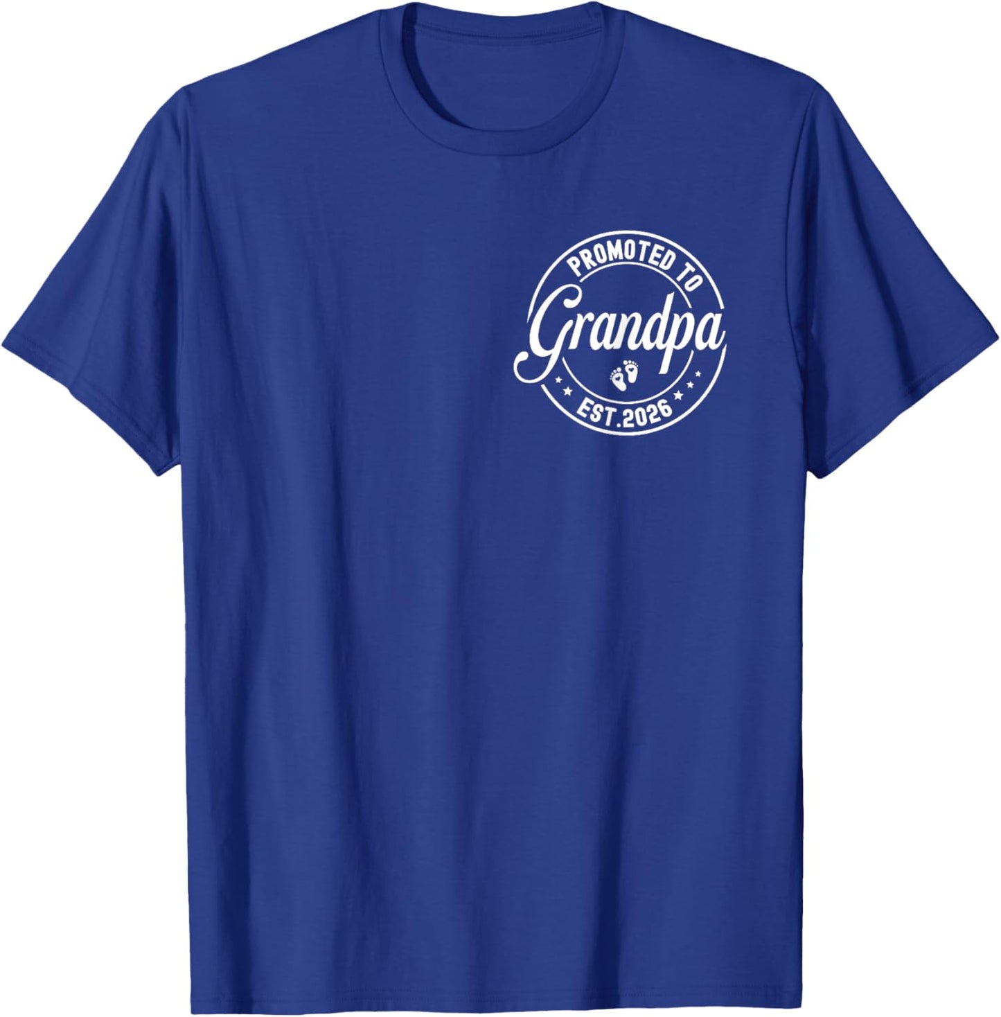Promoted to Grandpa est. 2026 Grandparents Baby Announcement T-Shirt - T-Shirt | Royal