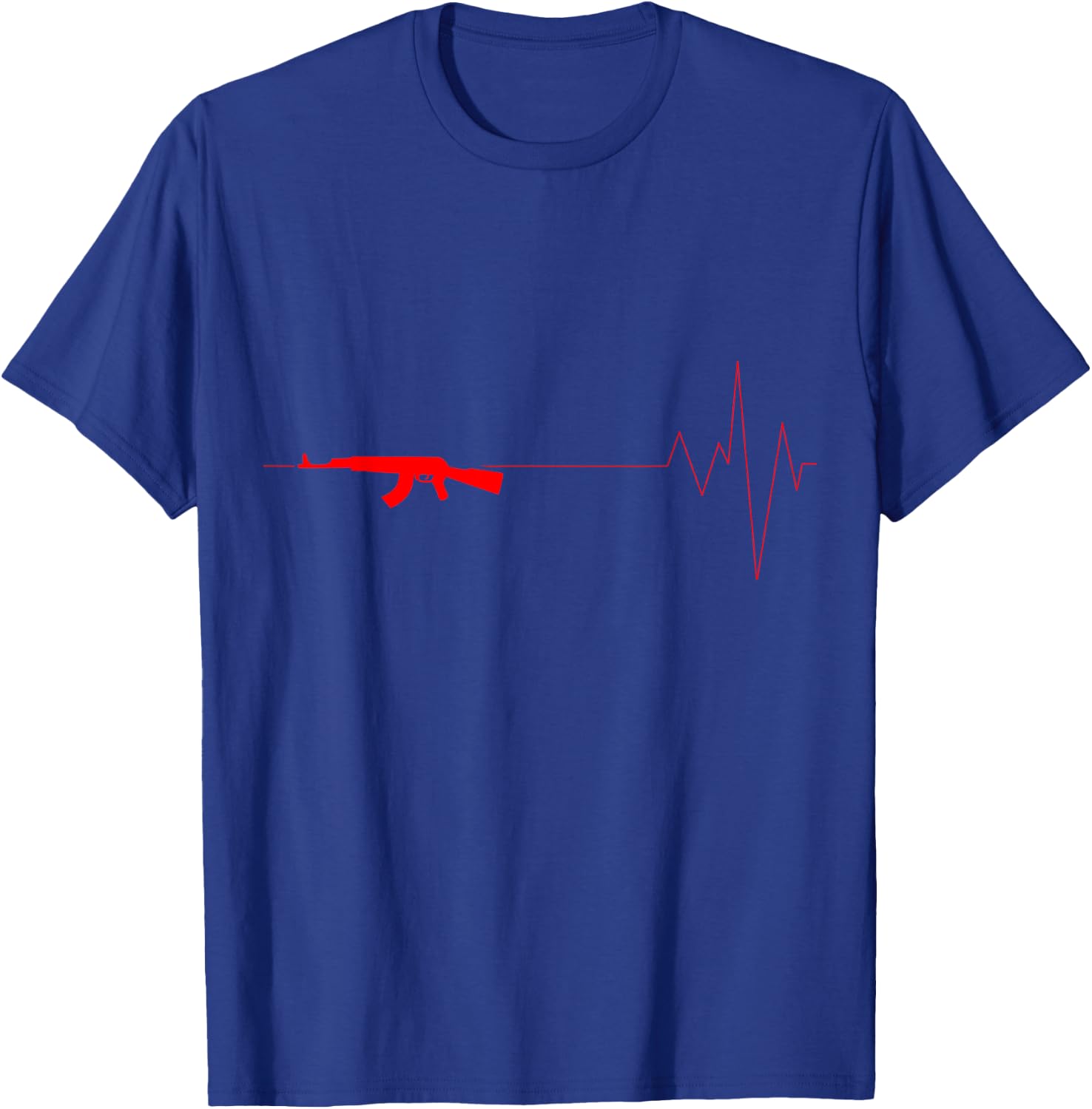 Heartbeat AK-47 Assault Rifle Apparel T-Shirt - T-Shirt | Royal