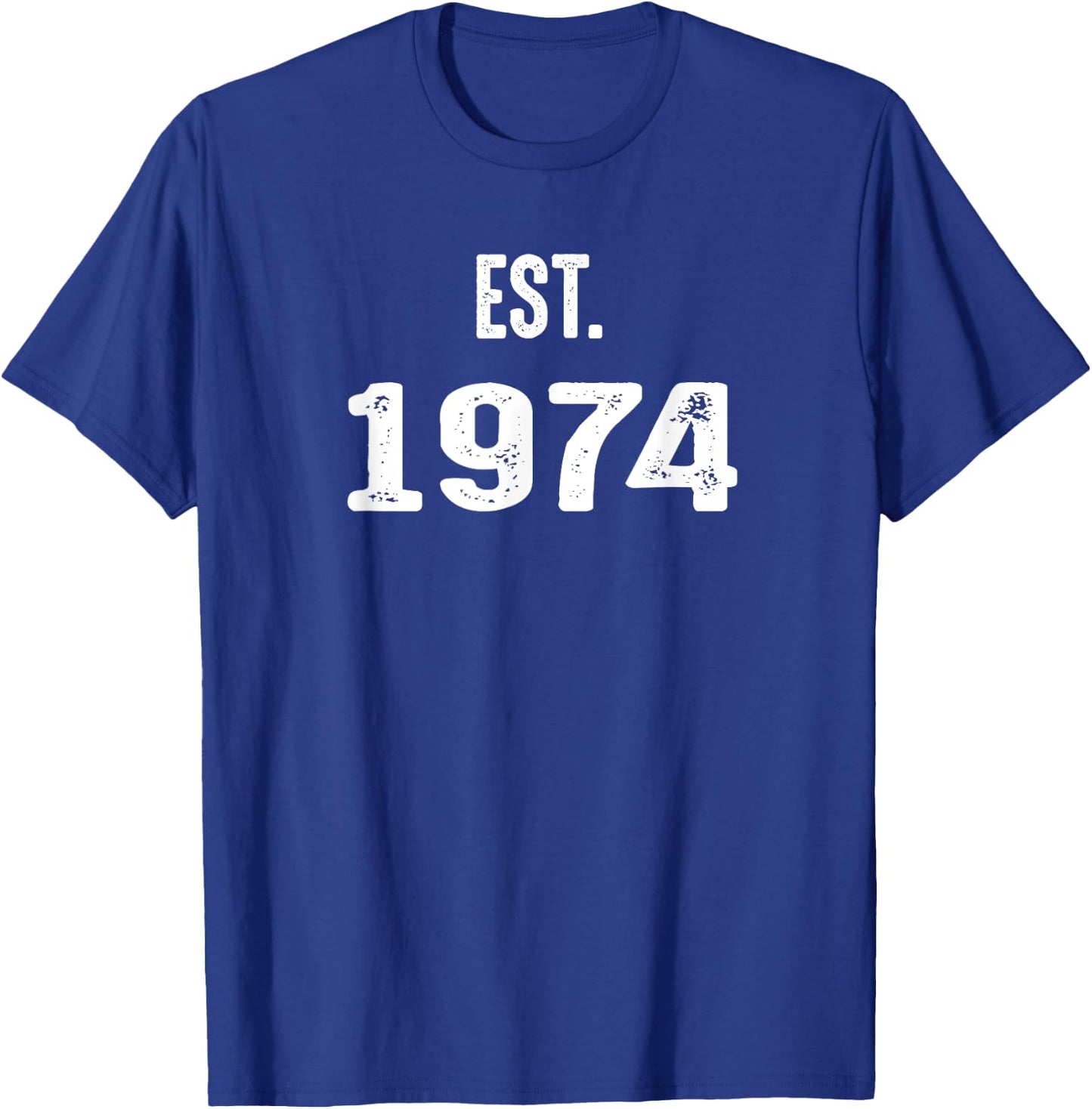 Established or Est. 1974 45th Birthday Gift Vintage T-Shirt - T-Shirt | Royal