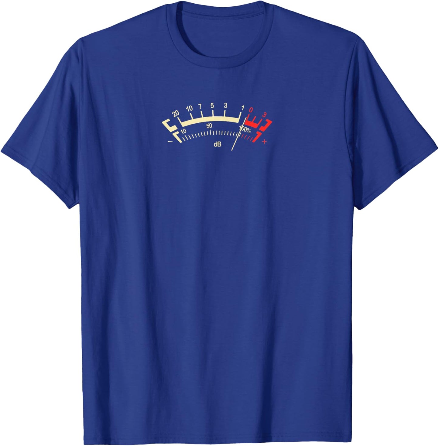 Retro dB Classic Analog Decibel Sound Power Meter Gauge Fun T-Shirt - T-Shirt | Royal
