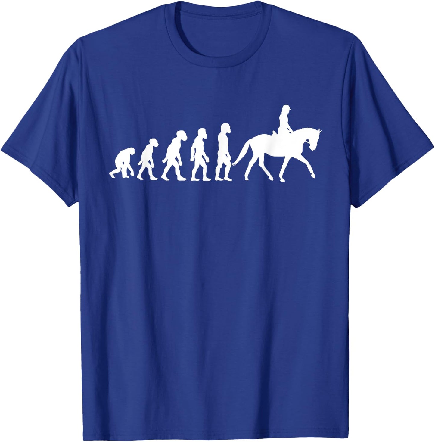 Funny Human Dressage Evolution Horseback Riding Equestrian T-Shirt - T-Shirt | Royal