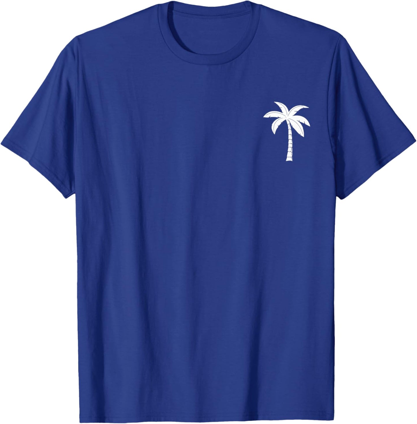 Cool Summer Vacation Men Women Beach Palm Tree T-Shirt - T-Shirt | Royal