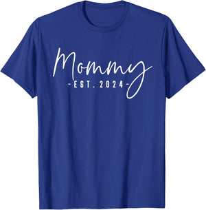 Mommy Est 2024 Mommy To Be Gifts New Mom Pregnancy T-Shirt - T-Shirt | Royal