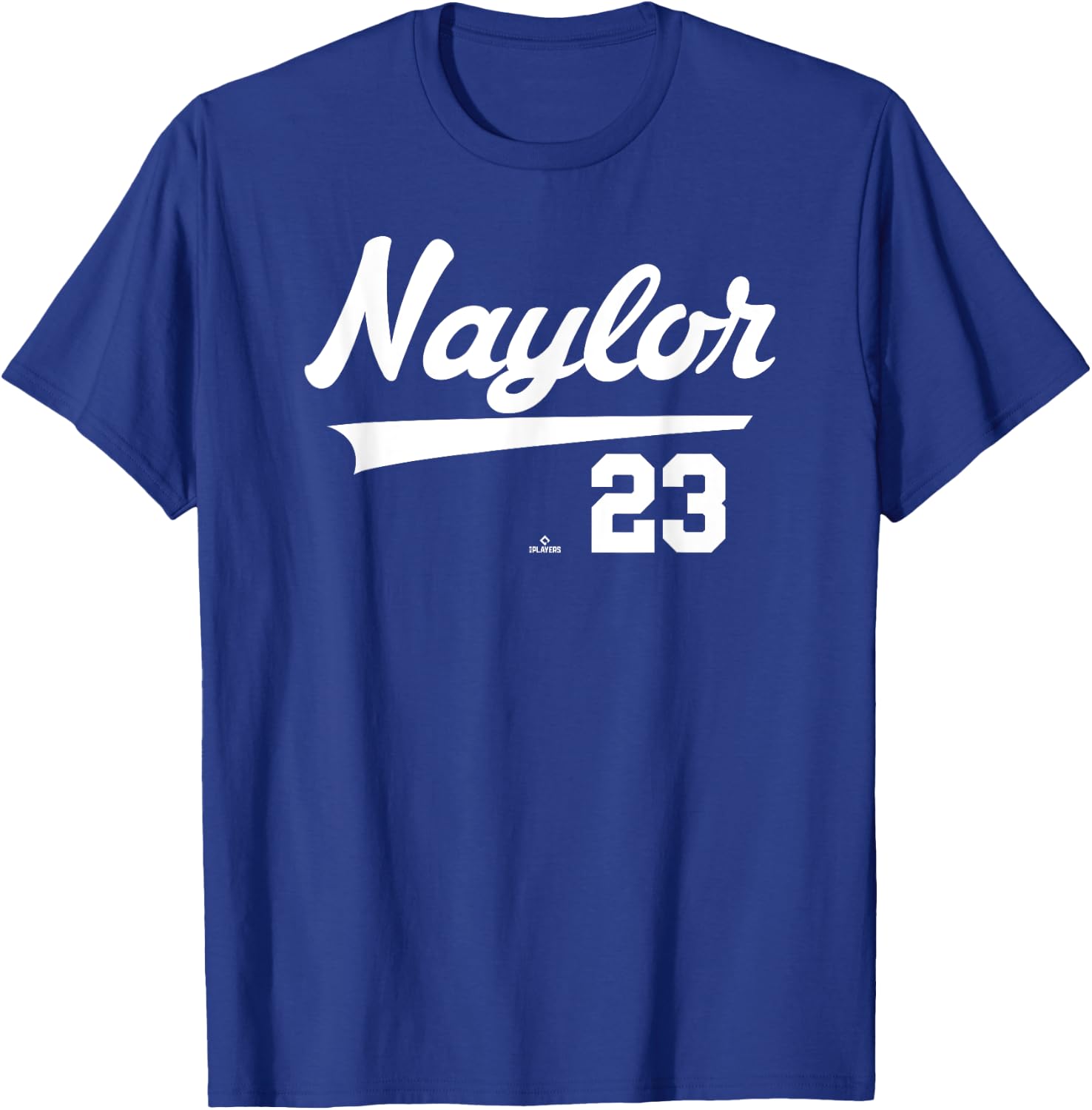 Player Name Swoosh Bo Naylor Cleveland Baseball MLBPA T-Shirt - T-Shirt | Royal