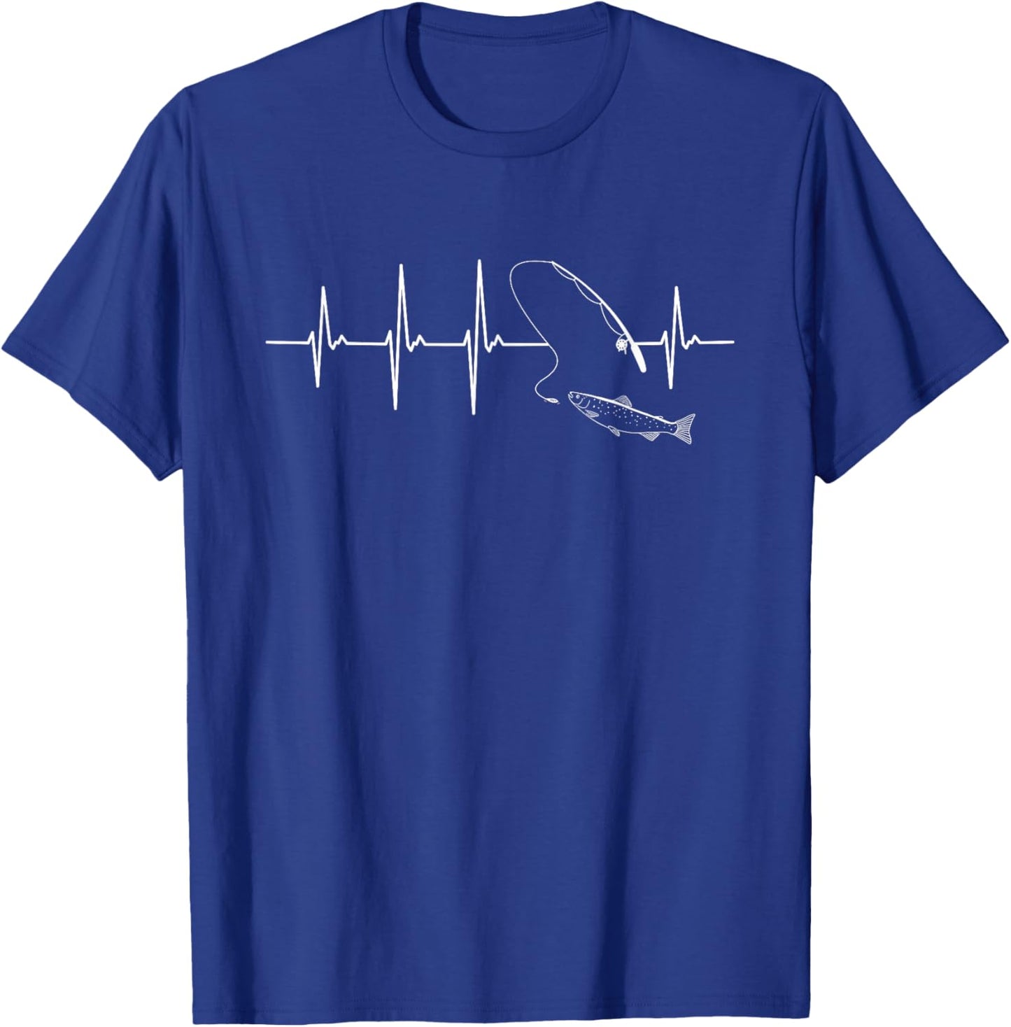 Fishing Heartbeat Funny Fishing Rod T-Shirt - T-Shirt | Royal