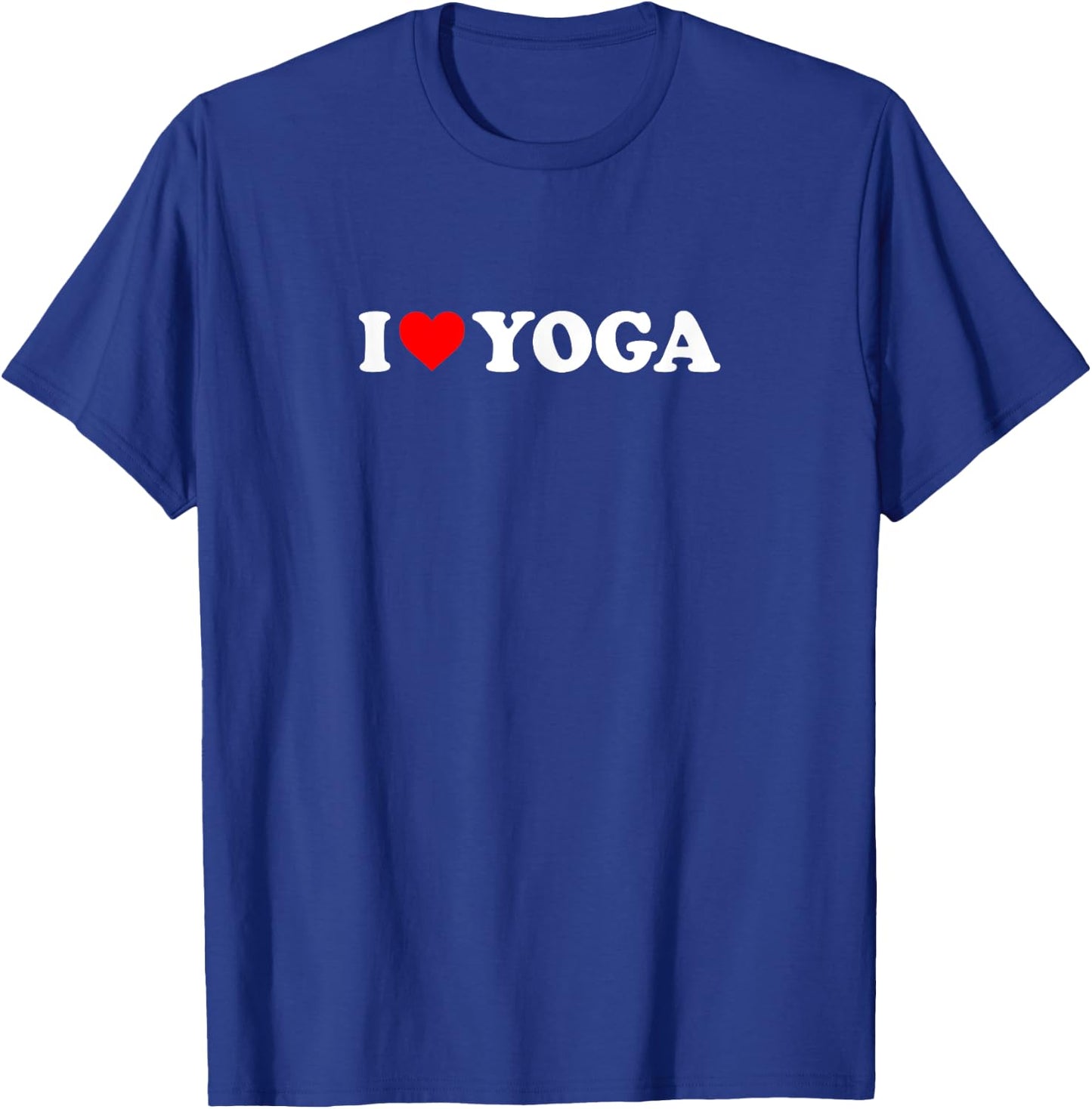 I Love Heart Yoga Simple Cute Funny T-Shirt - T-Shirt | Royal