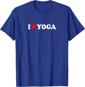 I Love Heart Yoga Simple Cute Funny T-Shirt - T-Shirt | Royal