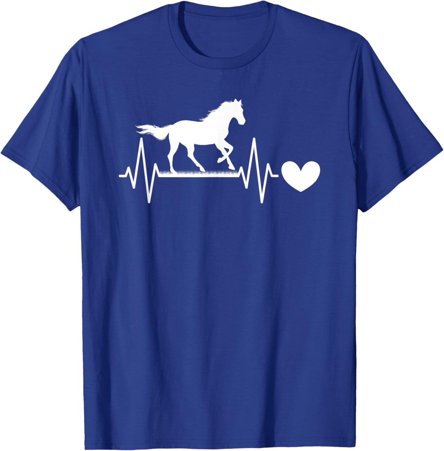 Cute Horse Lover Horseback Riding Heartbeat Horse T-Shirt - T-Shirt | Royal