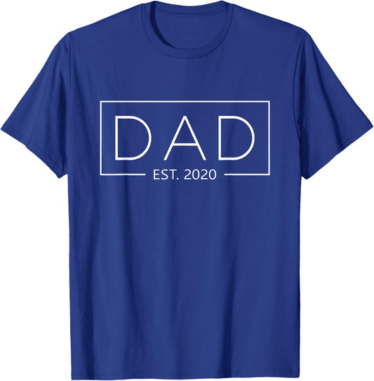 Dad 2020 Father Since 2020 Dad Est 2020 T-Shirt - T-Shirt | Royal