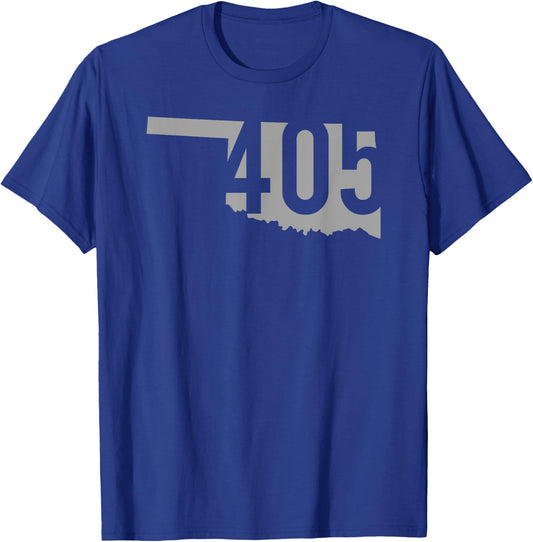 405 Area Code, Oklahoma City, Norman, Edmond, Oklahoma T-Shirt - T-Shirt | Royal