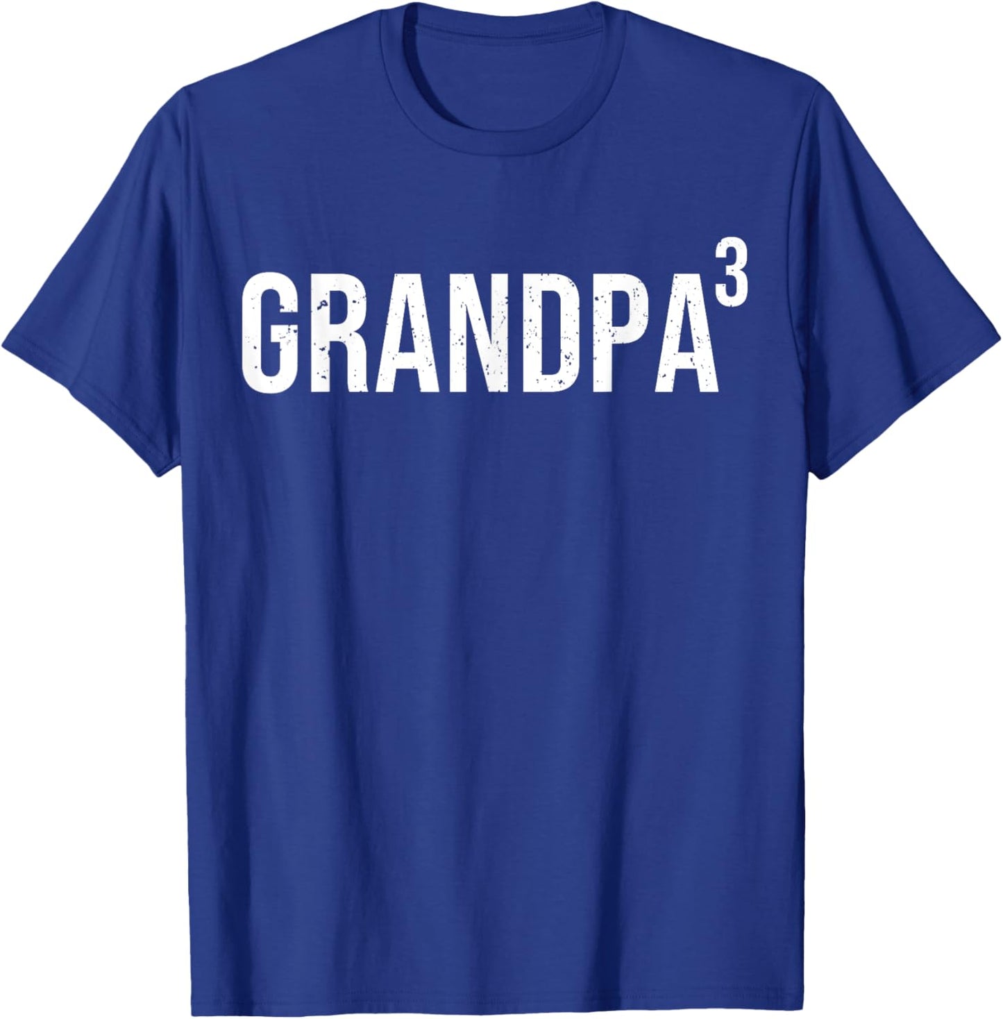 Grandpa of 3 Grandkids Grandchildren 3rd Time Grandpa Cubed T-Shirt - T-Shirt | Royal