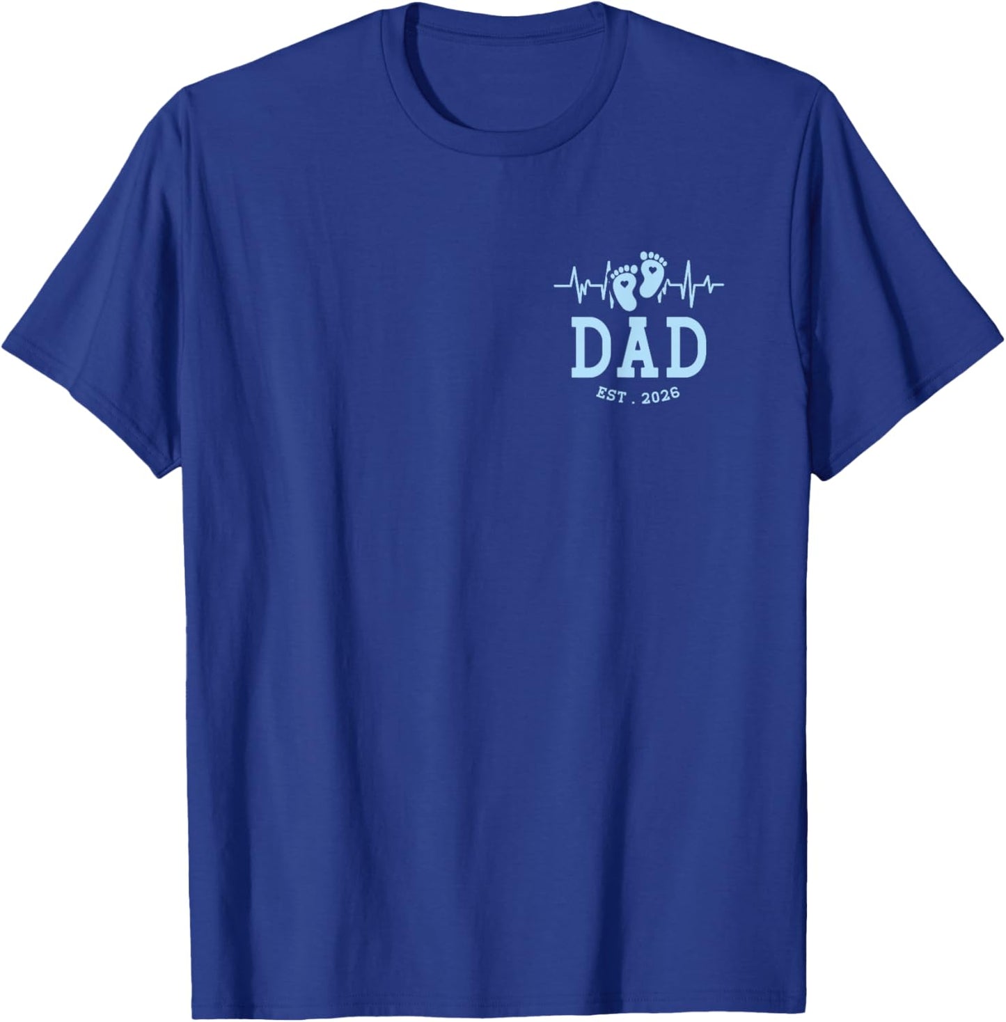 Boy Dad Est 2026 New Daddy Baby Expecting First Fathers Day T-Shirt - T-Shirt | Royal