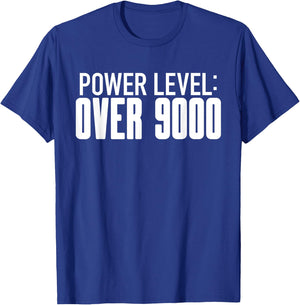 Power Level Over 9000 - Fun Cool Meme Workout Weight Lifting T-Shirt - T-Shirt | Royal