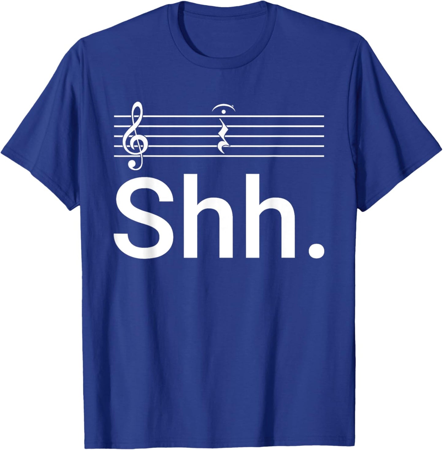 Funny Music Notes Shh Quarter Fermata Teacher Men Women Kids T-Shirt - T-Shirt | Royal