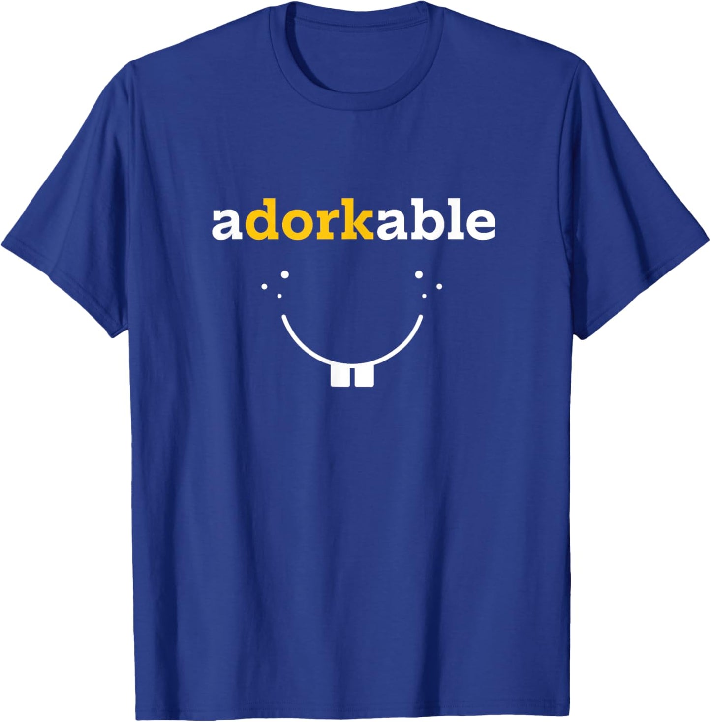Nerdy Humor Shirt - Adorkable Adorable Dork Smiling Face T-Shirt - T-Shirt | Royal