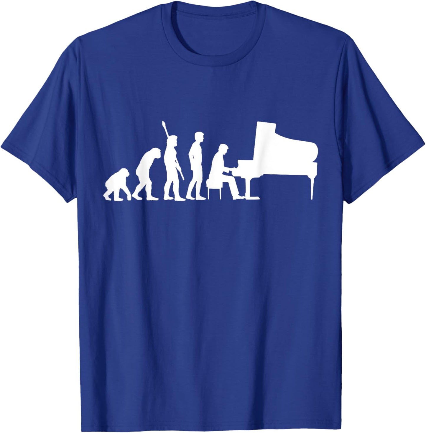 Funny Piano Player Pianist Musician Saying I Evolution T-Shirt - T-Shirt | Royal