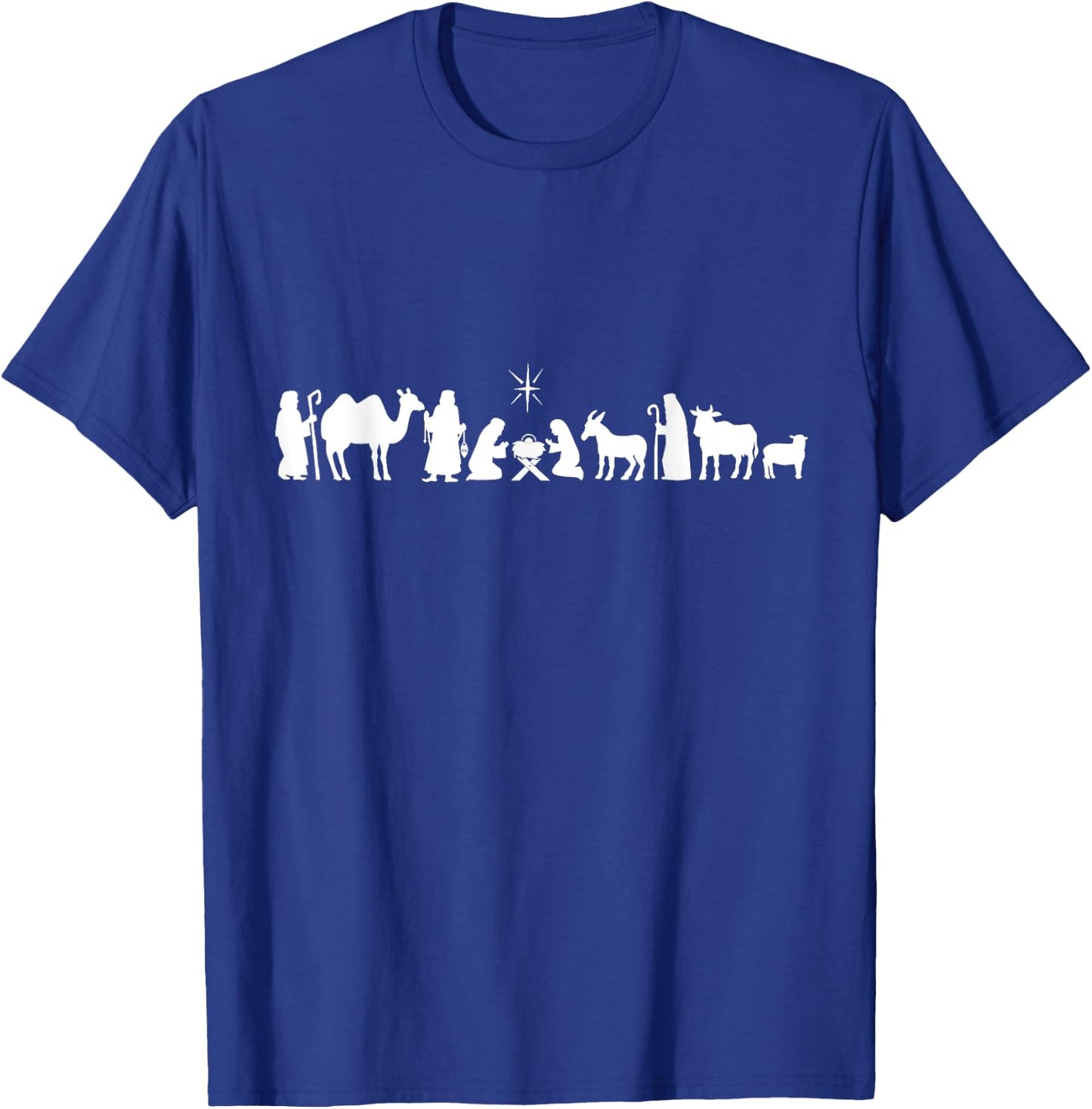 Oh Holy Night Nativity Scene Christianity T-Shirt - T-Shirt | Royal