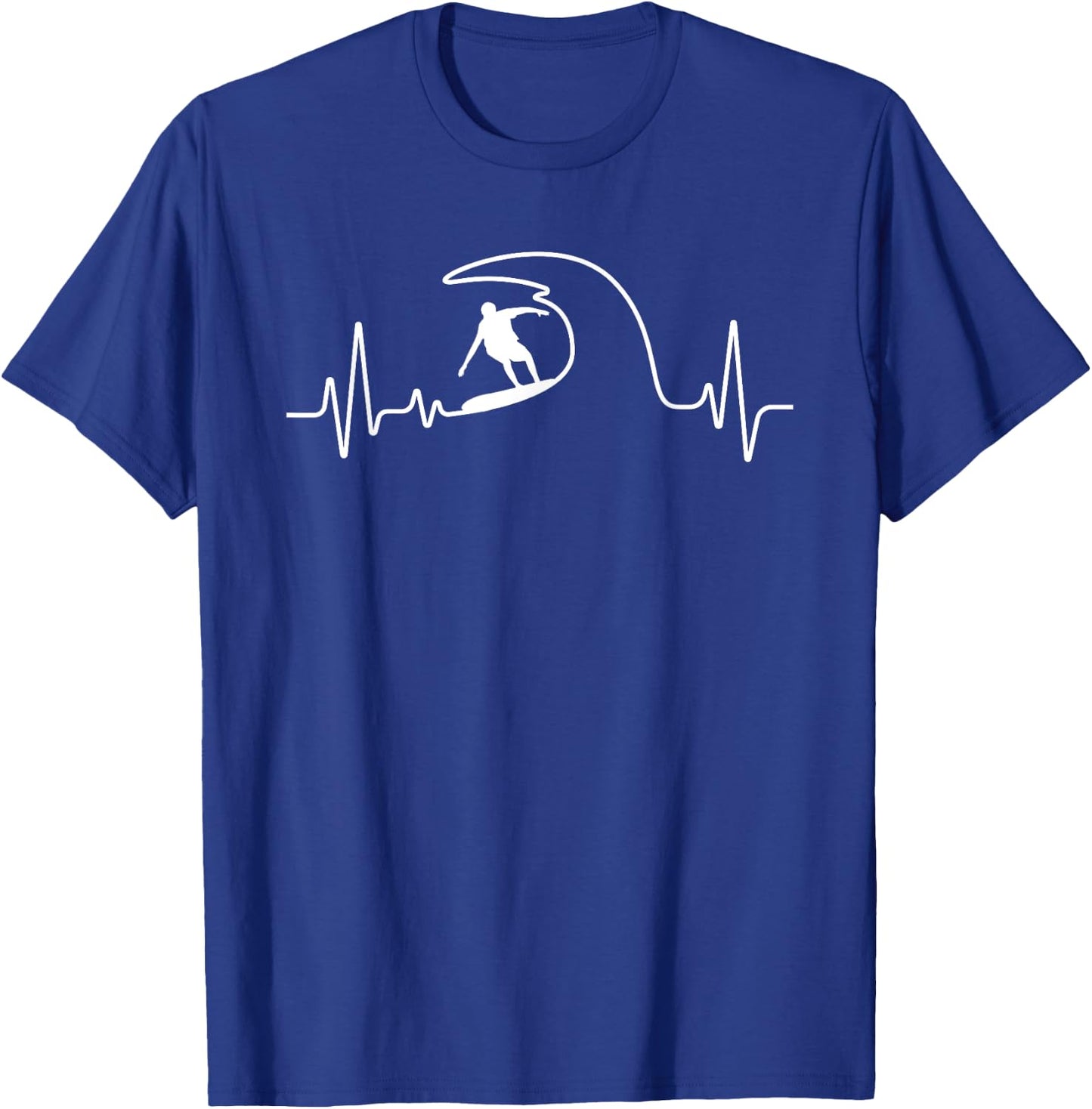 Cool Surfing Women Surfer Surfboard Beach Heartbeat T-Shirt - T-Shirt | Royal