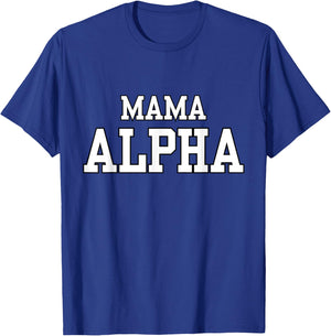 Alpha Mama Wolf Matching Family Tribe Wolves Moon Wife Mom T-Shirt - T-Shirt | Royal