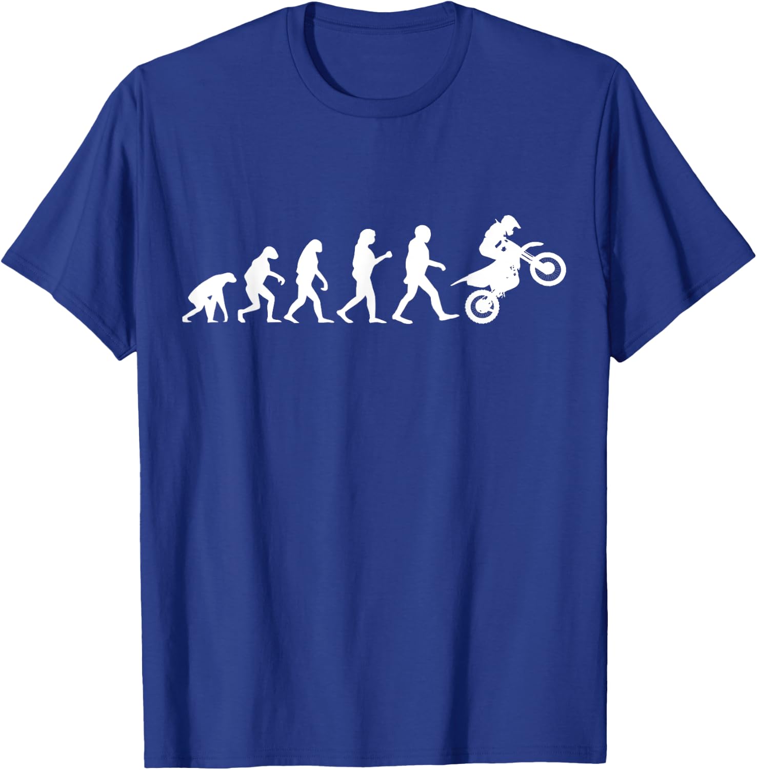 Evolution Motocross MX Motorcycle Dirt Bike Rider T-Shirt - T-Shirt | Royal